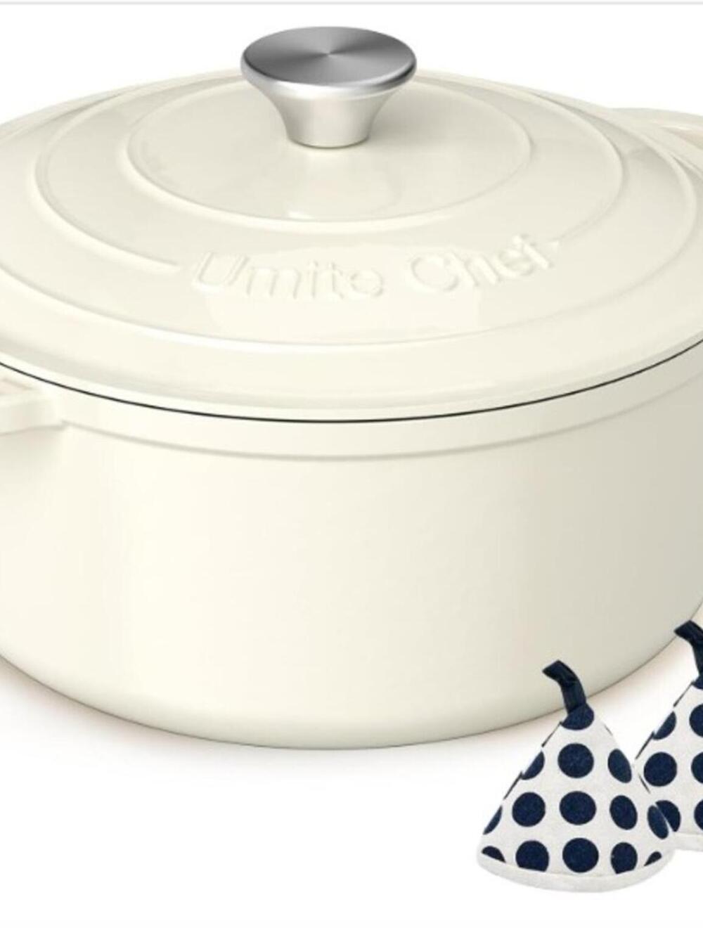 Dutch Oven Enameled Cast Iron 5-Quart-Cream
